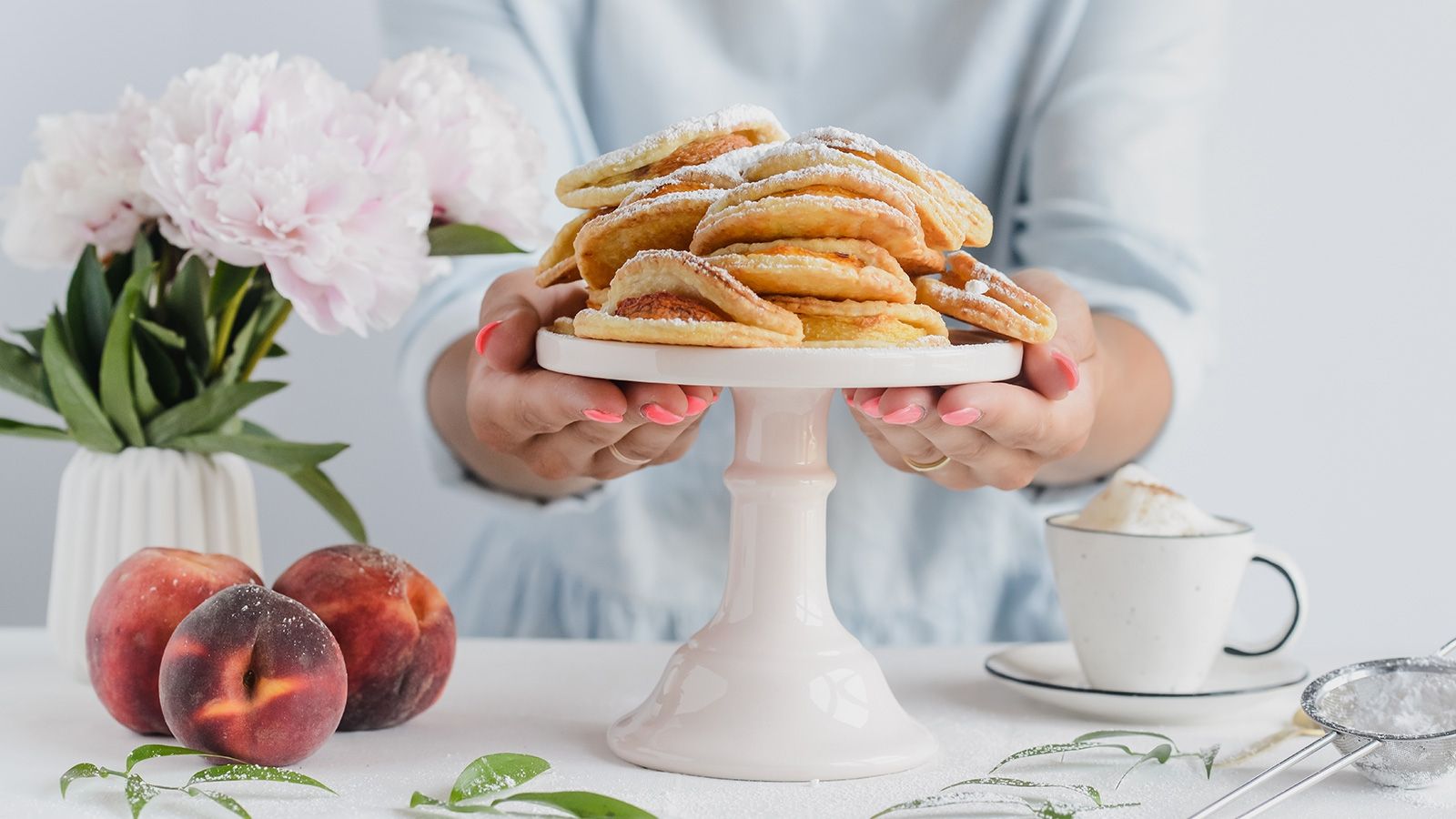 Ciasteczka twarogowe z brzoskwiniami
