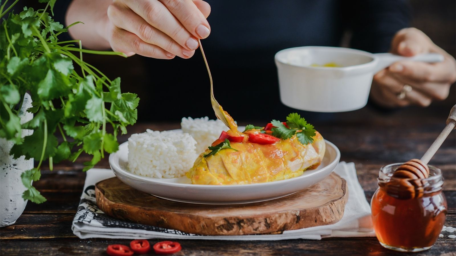 Kurczak w sosie pomarańczowo-imbirowym