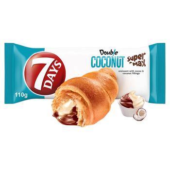 7Days Double Super Max rogalik z ciasta francuskiego z nadzieniem kakaowo kokosowym - 110 g