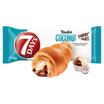 7 Days Doub!e Super Max Rogalik Z Nadzieniem Kakaowym I O Smaku Kokosowym 110 G