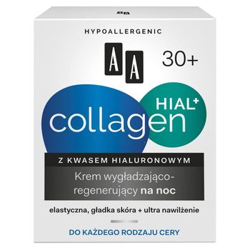 AA Collagen Hial+ 30+ Krem wygładzająco-regenerujący na noc 50 ml
