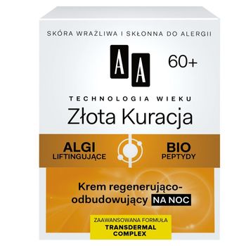 AA Technologia Wieku 60+ Złota Kuracja Krem regenerująco-odbudowujący na noc 50 ml