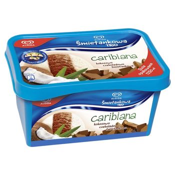 Algida Śmietankowa Trio Caribiana kokosowo czekoladowo śmietankowa Lody 1250 ml