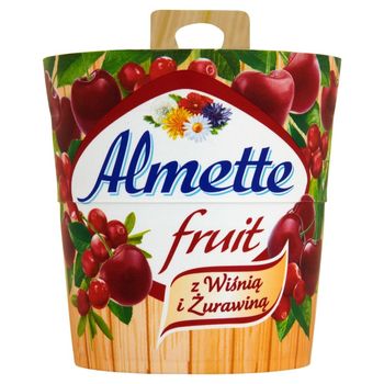 Almette Fruit z wiśnią i żurawiną Puszysty serek twarogowy 150 g