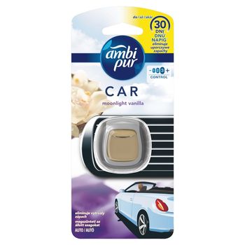 Ambi Pur Car Moonlight Vanilla Zestaw startowy samochodowego odświeżacza powietrza, 1 sztuka