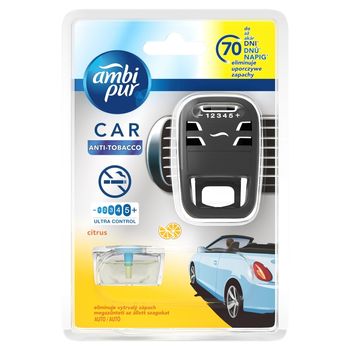 Ambi Pur Car Anti Tobacco Zestaw startowy samochodowego odświeżacza powietrza, 1 sztuka
