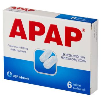 Apap Lek przeciwbólowy przeciwgorączkowy 6 sztuk