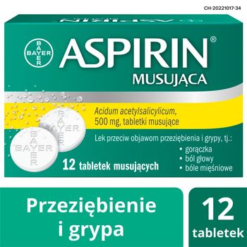 Aspirin Musująca Lek przeciw objawom przeziębienia i grypy 12 sztuk