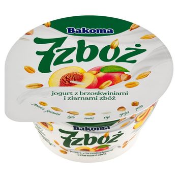 Bakoma 7 zbóż Jogurt z brzoskwiniami i ziarnami zbóż 140 g
