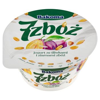 Bakoma 7 zbóż Jogurt ze śliwkami i ziarnami zbóż 140 g
