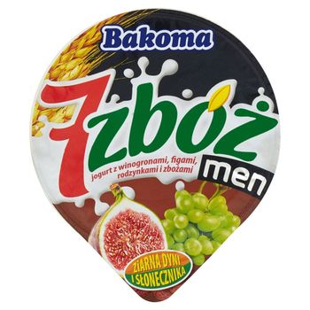 Bakoma 7 zbóż men Jogurt z winogronami figami rodzynkami i zbożami 300 g