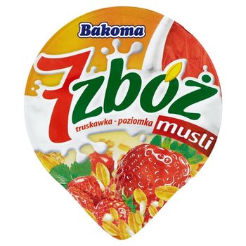 Bakoma 7 zbóż musli truskawka-poziomka Jogurt 200 g