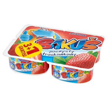 Bakoma Bakuś Puszysty truskawkowy Serek 360 g (4 sztuki)