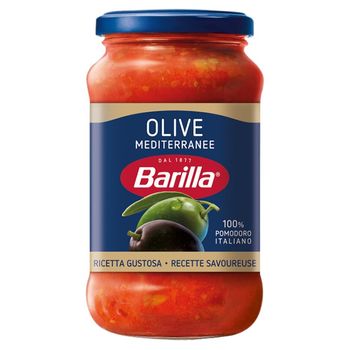 Barilla Olive Sos do makaronu pomidorowy z zielonymi i czarnymi oliwkami 400 g