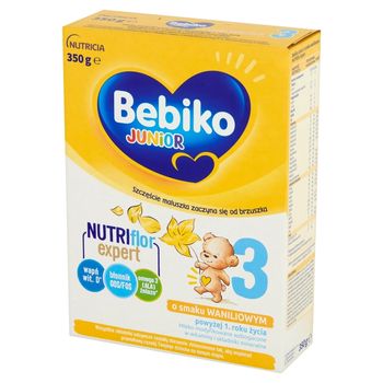 Bebiko Junior 3 Mleko modyfikowane dla dzieci powyżej 1. roku życia o smaku waniliowym 350 g