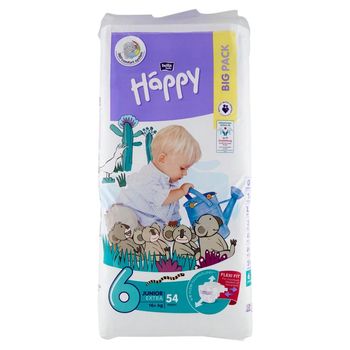 Bella Baby Happy Pieluszki jednorazowe 6 junior extra 16+ kg 54 sztuki