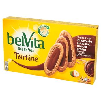 belVita Breakfast Chocolate-Hazelnut Ciastka zbożowe 250 g (5 x 3 sztuki)