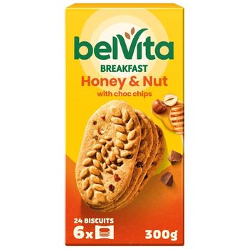 belVita ciastka zbożowe z miodem, orzechami laskowymi i kawałkami czekolady ciastka zbożowe - 300 g