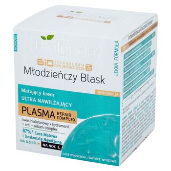Bielenda Młodzieńczy Blask 20+ Matujący krem ultra nawilżający na dzień i na noc 50 ml