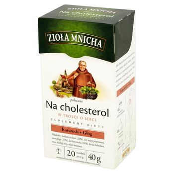 Big-Active Zioła Mnicha Na cholesterol Suplement diety Herbatka ziołowa 40 g (20 torebek)