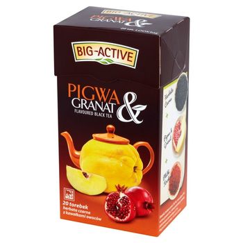 Big-Active Pigwa & Granat Herbata czarna z kawałkami owoców 40 g (20 torebek)
