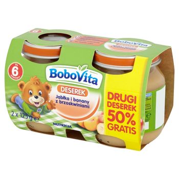 BoboVita Deserek Jabłka i banany z brzoskwiniami po 6 miesiącu 2 x 125 g