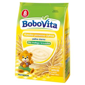 BoboVita Dla małego brzuszka Kaszka pszenno-żytnia pełne ziarno po 8 miesiącu 180 g