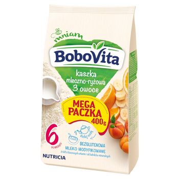 BoboVita Kaszka mleczno-ryżowa 3 owoce po 6 miesiącu 400 g