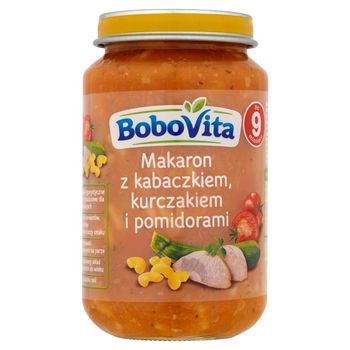 BoboVita Makaron z kabaczkiem kurczakiem i pomidorami po 9 miesiącu 190 g