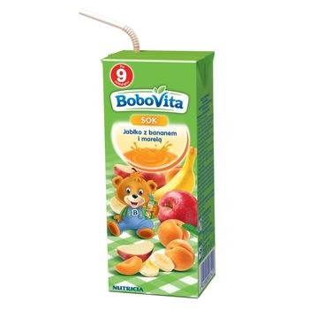 BoboVita Sok jabłko z bananem i morelą po 9 miesiącu 200 ml