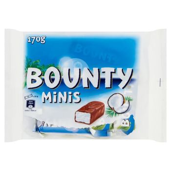 Bounty Minis Batoniki z nadzieniem kokosowym oblane czekoladą 170 g