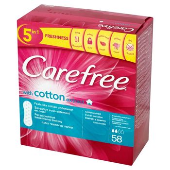 Carefree With Cotton Extract Przewiewne wkładki higieniczne 58 sztuk