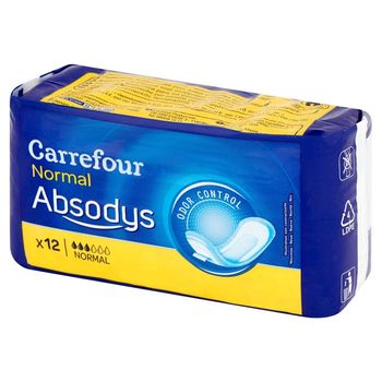 Carrefour Absodys Normal Anatomiczne wkładki dla osób z lekkimi problemami urologicznymi 12 sztuk