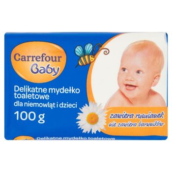 Carrefour Baby Delikatne mydełko toaletowe dla niemowląt i dzieci 100 g
