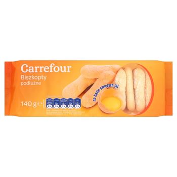 Carrefour Biszkopty podłużne 140 g