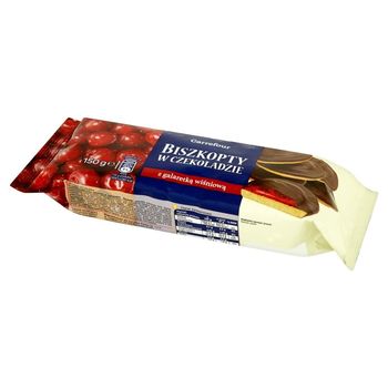 Carrefour Biszkopty w czekoladzie z galaretką wiśniową 150 g