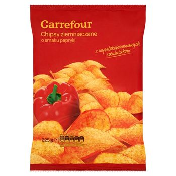 Carrefour Chipsy ziemniaczane o smaku papryki 225 g
