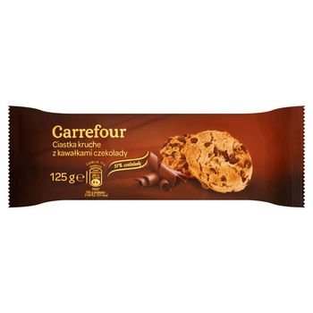 Carrefour Ciastka kruche z kawałkami czekolady 125 g