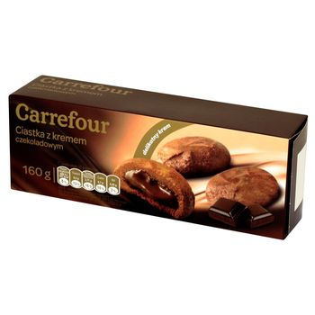 Carrefour Ciastka z kremem czekoladowym 160 g