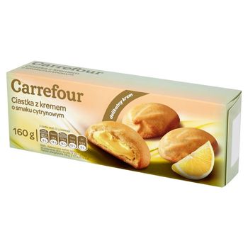 Carrefour Ciastka z kremem o smaku cytrynowym 160 g