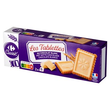 Carrefour Classic Herbatniki maślane z białą czekoladą 150 g 
