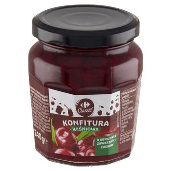 Carrefour Classic Konfitura wiśniowa o obniżonej zawartości cukrów 240 g