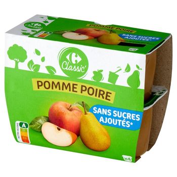 Carrefour Classic Mus jabłkowo-gruszkowy 400 g (4 x 100 g)