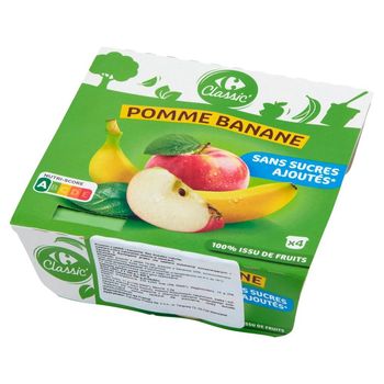 Carrefour Classic Przecier z jabłek i bananów 400 g (4 x 100 g)