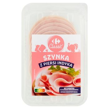 Carrefour Classic Szynka z piersi indyka 120 g