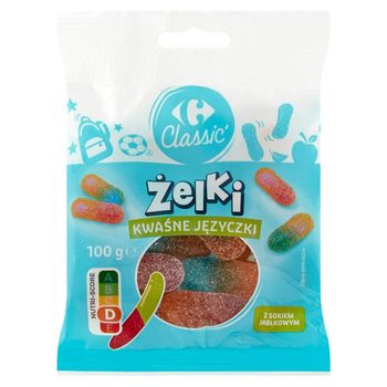 Carrefour Classic Żelki kwaśne języczki 100 g