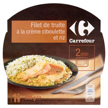 Carrefour Danie gotowe filet z pstrąga z ryżem w sosie szczypiorkowym 300 g