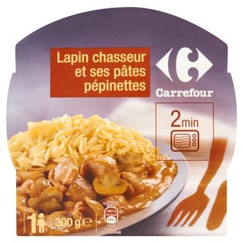 Carrefour Danie gotowe z kluseczek zbożowych i marynowanego mięsa z królika 300 g