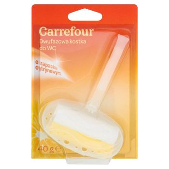 Carrefour Dwufazowa kostka do WC o zapachu cytrynowym 40 g