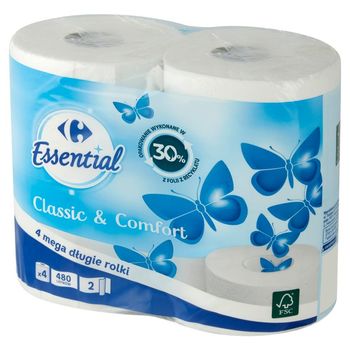Carrefour Essential Papier toaletowy 4 rolki